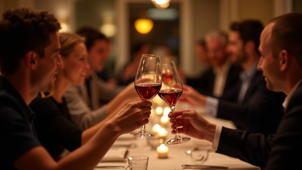 Bedrijfsprofessionals die deelnemen aan een zakelijk diner en elkaar netwerken in een elegant restaurant