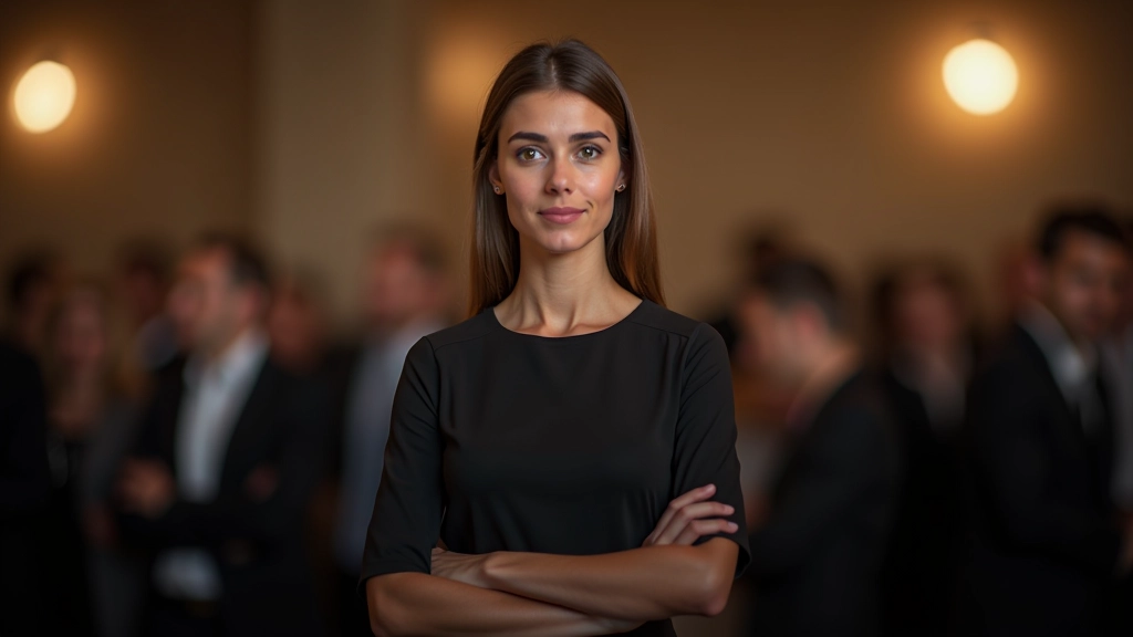 Vrouwelijke professional die vol aandacht en interesse luistert naar collega tijdens netwerkevenement